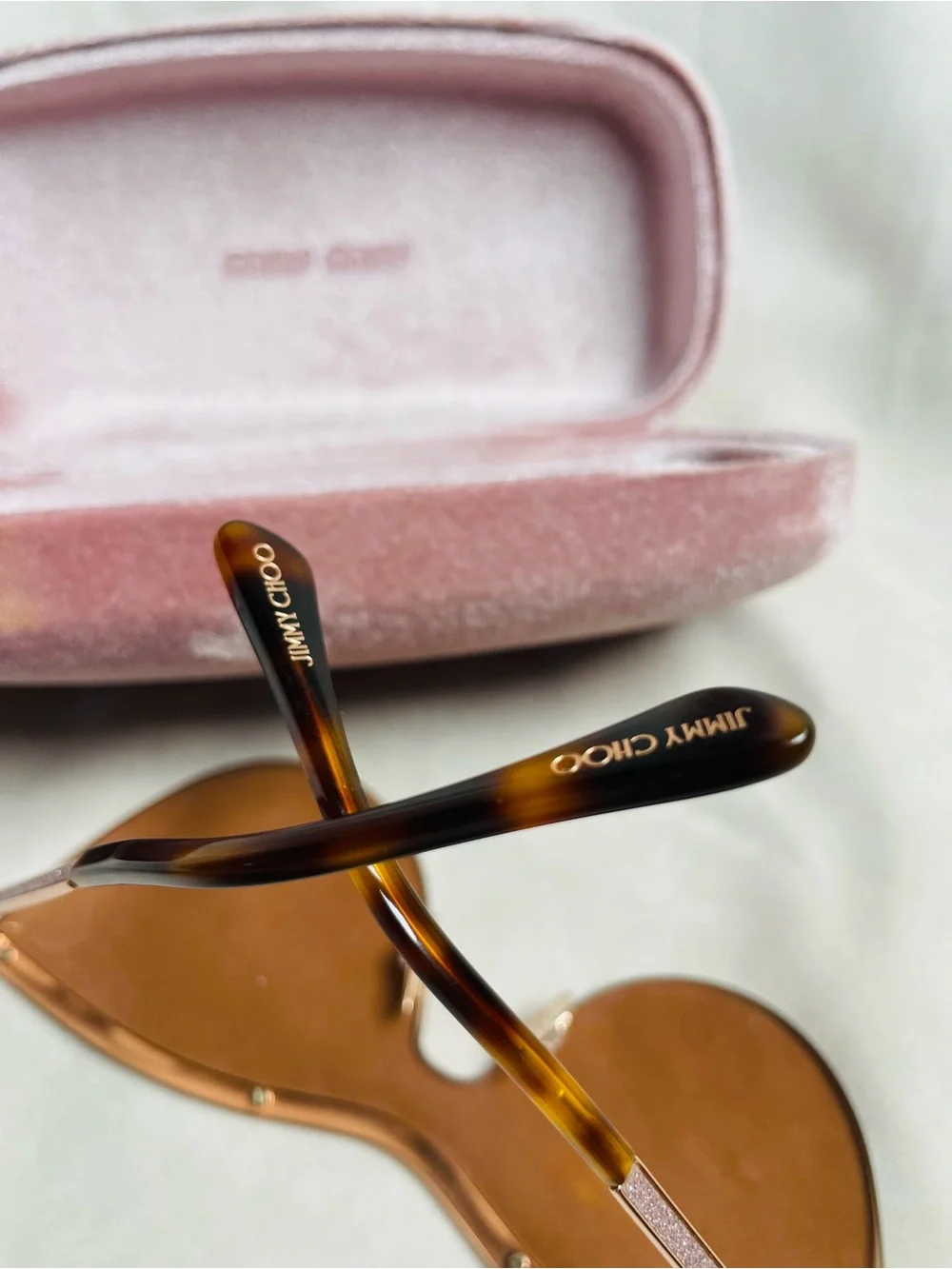 Jimmy Choo Kristen/S 006J/HA Shield Sunglasses – Rose Gold Glitter